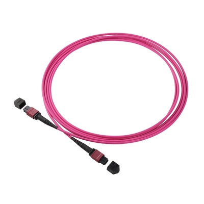 20m OM4 MPO MTP Zirconia Keramik Serat Optik Kabel Dengan PVC / LZH Jacket