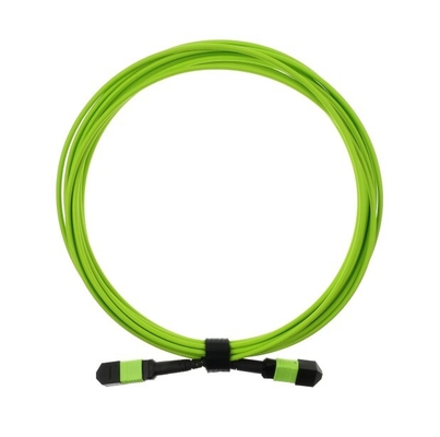 20m Lime Green OM5 MPO/MTP Kabel Serat Optik dengan Konektor Keramik Zirconia