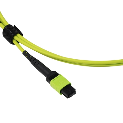 Superior 24-Fiber Lime Green Mpo Mtp Kabel Multi Fiber Push On Kabel -20.C sampai 70.C Operating Temperature