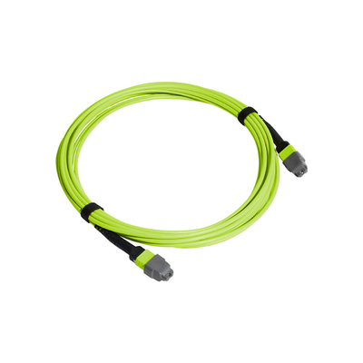 Multi Mode 24-Fiber Lime Green MPO MTP Kabel Kabel Serat Optik 20m Panjang Rentang Suhu Optimal
