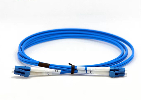 Blue Fiber Optic Patchcord Simplex Duplex 3,0mm Diameter Low Insertion Loss Kabel Serat
