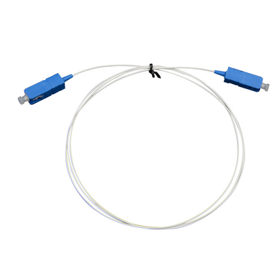 Kabel Serat Optik Customized Putih Jaket PVC Biru/Aqua Konektor Untuk Koneksi Jaringan yang Stabil