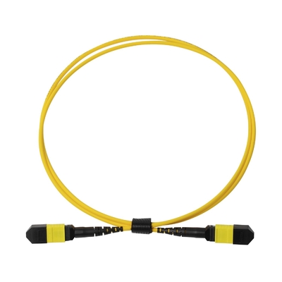 Plenum OFNP MPO Patch Cord 1m 3ft MTP-12 APC Wanita ke MTP-12 APC Wanita Mode Tunggal OS2