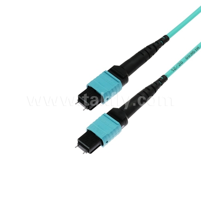 16 Core SM MM MPO MTP Kabel Jumper Serat Optik untuk Pusat Data FTTX Disesuaikan