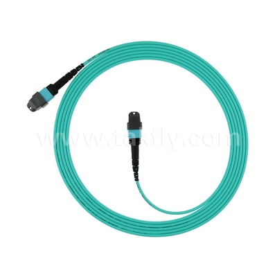 16 Core SM MM MPO MTP Kabel Jumper Serat Optik untuk Pusat Data FTTX Disesuaikan