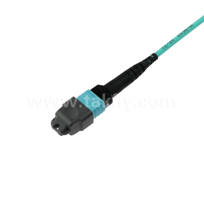16 Core SM MM MPO MTP Kabel Jumper Serat Optik untuk Pusat Data FTTX Disesuaikan