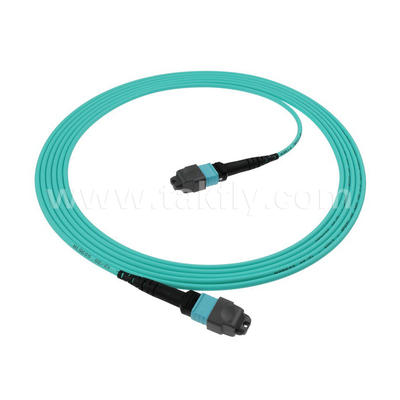 16 Core SM MM MPO MTP Kabel Jumper Serat Optik untuk Pusat Data FTTX Disesuaikan