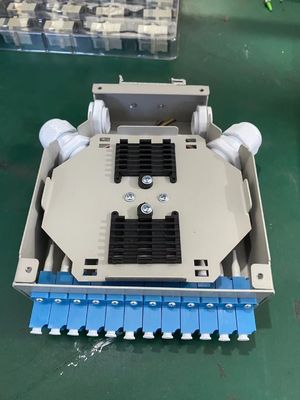 Terminal Box DIN Rail Mounted Aluminium LC/Sc Sx/Dx Fiber Optic untuk Telecom FTTX