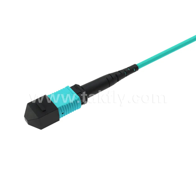 24 Core MTP Trunk Cable Fiber Optic Jumper untuk Pusat Data FTTX PVC Disesuaikan