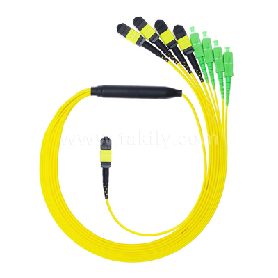 Opsional MTP Trunk Kabel MPO/MTP SC/LC/FC/ST/MPO Kabel Serat Optik untuk Pusat Data