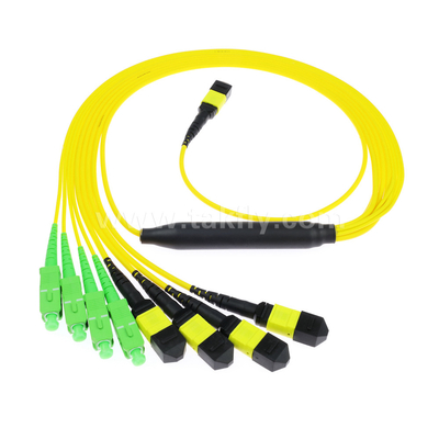 Opsional MTP Trunk Kabel MPO/MTP SC/LC/FC/ST/MPO Kabel Serat Optik untuk Pusat Data