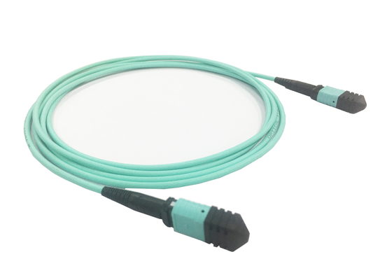 Elite Multimode OM3 50/125, Plenum OFNP Tipe B MPO Patch Cord 3m 10ft MTP-12 PC Wanita Ke MTP-12 PC Wanita