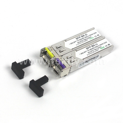 1.25Gbps SFP Bi-Directional Transceiver MMF 2KM Jangkauan Tx1310nm/Rx1550nm