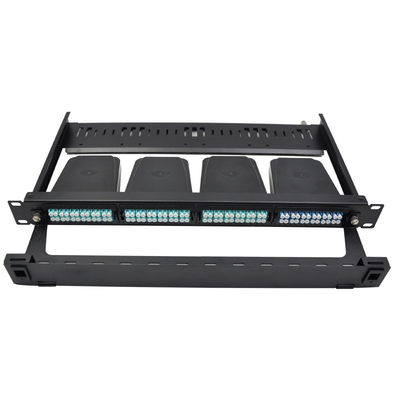1U Rack Mount MPO-LC Cassette Adapter Panel dengan 96F Fiber Count Ukuran 430*338.5*43.6mm