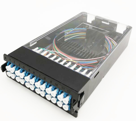 96F Panel adaptor kaset 1U Rack Mount MPO Patch Panel untuk Data Center Tinggi 1U