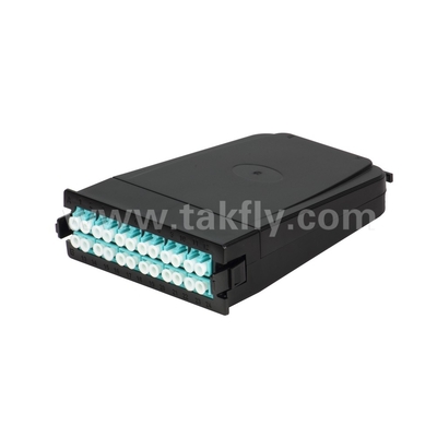 96F Panel adaptor kaset 1U Rack Mount MPO Patch Panel untuk Data Center Tinggi 1U