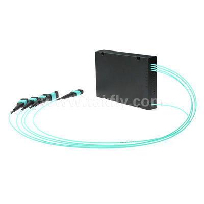 Kabel Fanout MPO/MTP PLC Splitter 1x4 SM/MM Serat Optik untuk Pusat Data FTTX