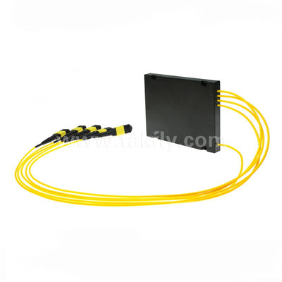 Kabel Fanout MPO/MTP PLC Splitter 1x4 SM/MM Serat Optik untuk Pusat Data FTTX