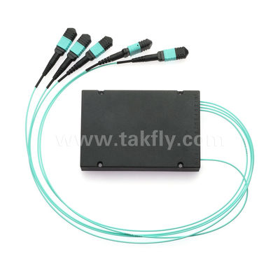 Kabel Fanout MPO/MTP PLC Splitter 1x4 SM/MM Serat Optik untuk Pusat Data FTTX
