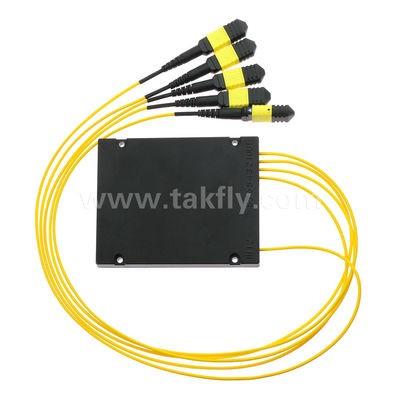 Kabel Fanout MPO/MTP PLC Splitter 1x4 SM/MM Serat Optik untuk Pusat Data FTTX