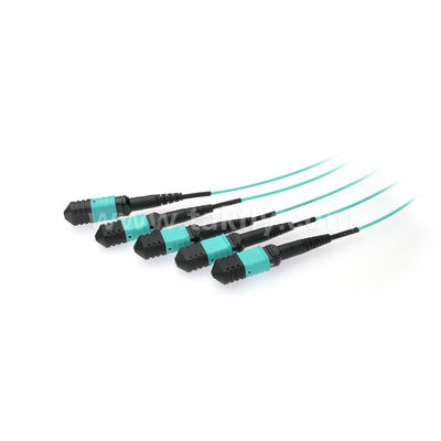 Kabel Fanout MPO/MTP PLC Splitter 1x4 SM/MM Serat Optik untuk Pusat Data FTTX