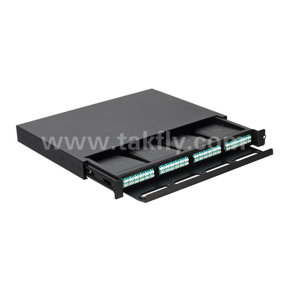 Fiber Optic MPO Cassette MTP Patch Panel yang dapat disesuaikan Tipe geser untuk pusat data FTTX
