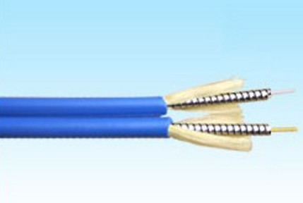 Kabel optik lapis baja dupleks dengan diameter 4,0 × 7,0 mm dan radius lentur 20D/15D