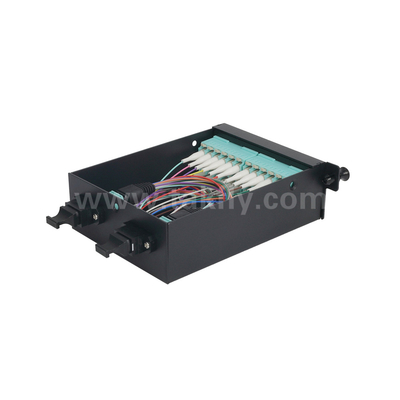 Fiber Optic MPO Cassette MTP Patch Panel Aluminium Alloy Slidable Type Management Untuk Pusat Data FTTX