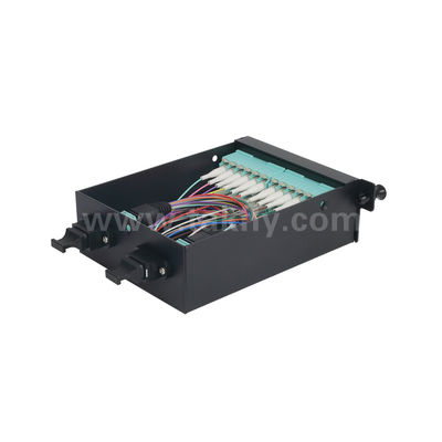 MPO/MTP Patch Panel Management Cassette Aluminium Alloy Slidable Type Fiber Optic Untuk Pusat Data FTTX Cabling