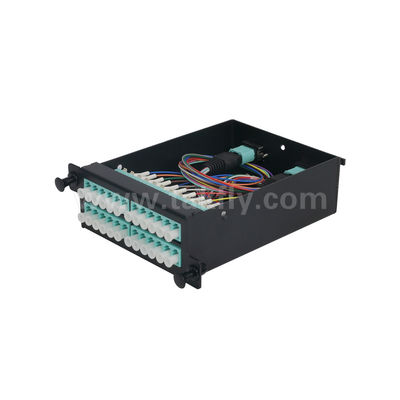 MPO/MTP Patch Panel Management Cassette Aluminium Alloy Slidable Type Fiber Optic Untuk Pusat Data FTTX Cabling