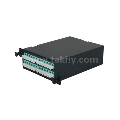 MPO/MTP Patch Panel Management Cassette Aluminium Alloy Slidable Type Fiber Optic Untuk Pusat Data FTTX Cabling
