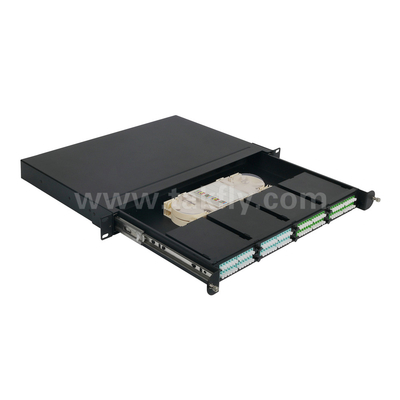 Fiber Optic MPO Cassette MTP Patch Panel Aluminium Alloy Slidable Type Management Untuk Pusat Data FTTX