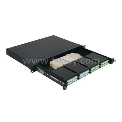 MPO/MTP Patch Panel Management Cassette Aluminium Alloy Slidable Type Fiber Optic Untuk Pusat Data FTTX Cabling