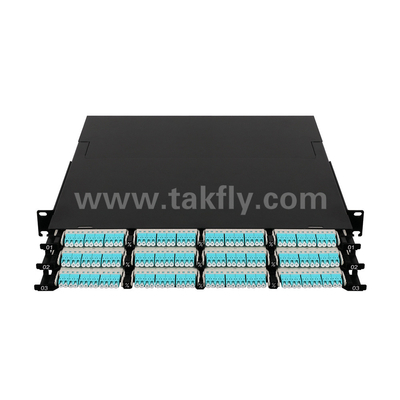Fiber Optic MPO Cassette MTP Patch Panel 144 Core Super-High Density Untuk Pusat Data FTTX