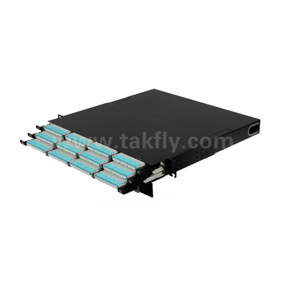 Fiber Optic MPO Cassette MTP Patch Panel 144 Core Super-High Density Untuk Pusat Data FTTX