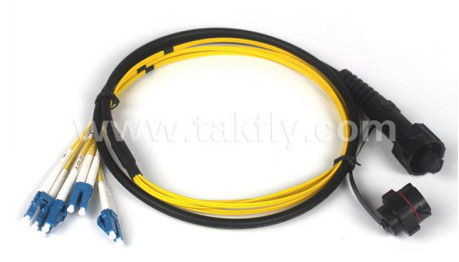 ODVA-MTP Waterproof Patch Cord 8 12 24 Core Dengan Kabel Optik Pendukung