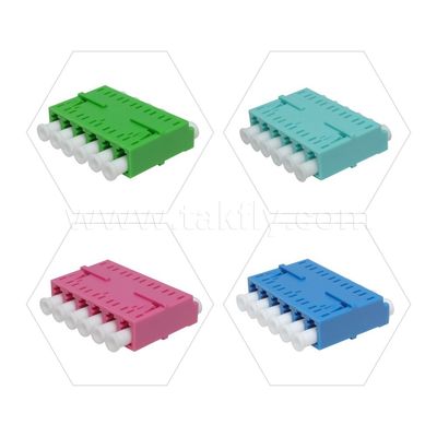 LC Adapter Kabel Coupler APC/UPC SM/MM Simplex/Duplex/Quad/6 Way/8 Way Fiber Optic Untuk Data Center FTTH