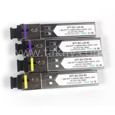 1.25G SFP BIDI OPTICAL TRANSCEIVER MODULE Tx1490/Rx1550nm 80KM SMF DDM LC CISCO JUNIPER HUAWEI Kompatibel
