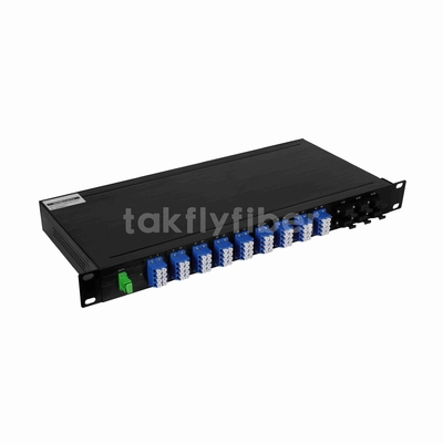 1U 19inch Rack Mount WDM 1x72 CATV PLC Splitter untuk Aplikasi GPON