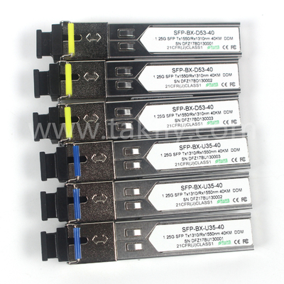 1.25G SFP BIDI Transceiver Tx1310/Rx1550nm 40KM SMF DDM LC SFP Optical Transceiver Module