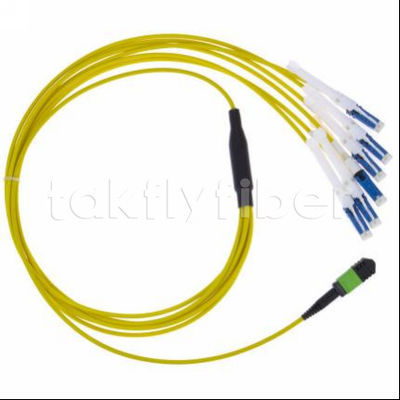 Kabel Patch Fiber Optik MPO-CS Tahan Lama dengan Insertion Loss ≤0.3dB dan Diameter Fiber 50/125 untuk Jaringan Telekomunikasi
