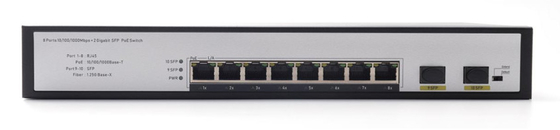 DF-2F-8GP 2-PORT 10/100/1000Mbps 8+2 Uplink Fiber Ports Gigabit Poe Network Switch