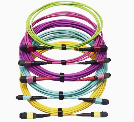 Fiber Optik FTTH Patch Cord Trunk Cable Panel Bahan PVC MPO Fiber Cable