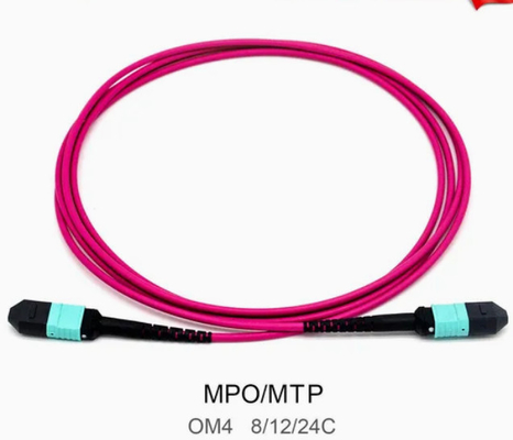 8/12/24core 2m-50m Densitas Tinggi PVC/LSZH UL Sertifikasi Wanita/ Pria MPO-MPO Sm Om3 Om4 Om5 Trunk Cable Patch Cord Fiber Optic Jumper
