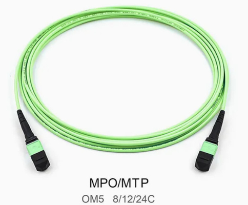 8/12/24core 2m-50m Densitas Tinggi PVC/LSZH UL Sertifikasi Wanita/ Pria MPO-MPO Sm Om3 Om4 Om5 Trunk Cable Patch Cord Fiber Optic Jumper