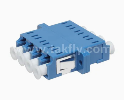 LC Quad APC Upc 4 Core Fiber Optic Adapter dengan Flange Simplex dan Duplex Body Style