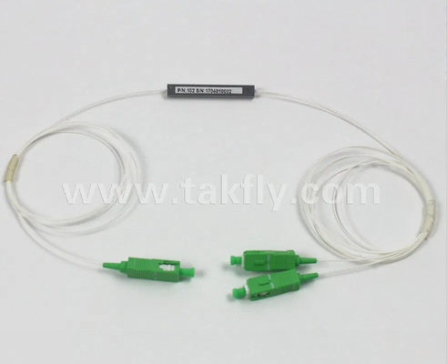 1X2 900um Mini Steel Tube Fiber Optic PLC Splitter Module Keandalan dan Stabilitas Tinggi