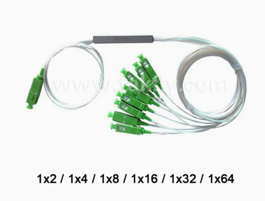 1X16 FTTX Mini Steel Tube Fiber Optic PLC Splitter Kabel Diameter 0,9mm untuk Aplikasi FTTX