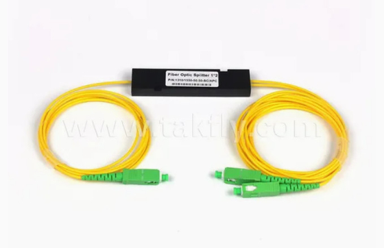 1x2 Single Mode ABS SC PLC Splitter Serat optik Sc APC 1 sampai 2 PLC Splitter