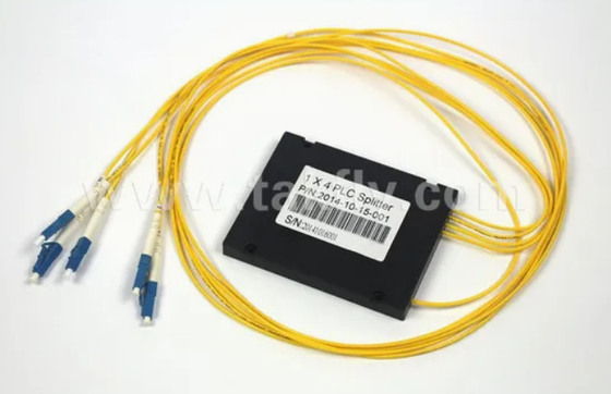Compact Gpon Epon 1X4 SC APC ABS FTTX Fiber Optic PLC Splitter Dengan Toleransi Suhu -40- 85C